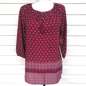 •FADED GLORY• NWOT Peasant Tunic w/ Split Hem